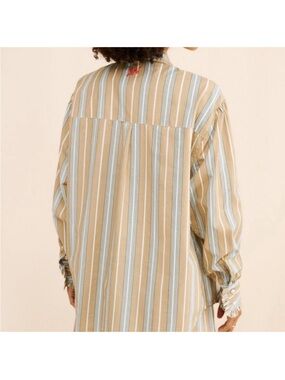 Damson Madder Kylie Stripe & Ruffle Button-Down Shirt